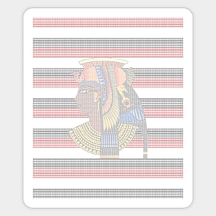 Faux Knitted Cleopatra , Egyptian Flag Colors In the Ground Sticker